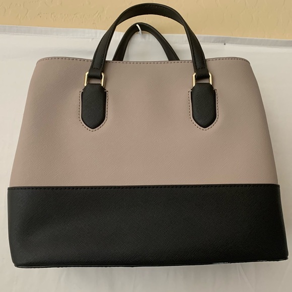 LIKE NEW Kate Spade Taupe/Black Color Block Bag - Picture 2 of 4